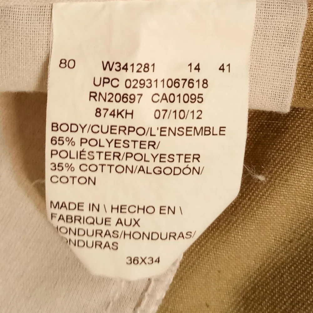 Dickies 874 Original Fit Khaki Pants Sz 36x34 - Picture 5 of 8